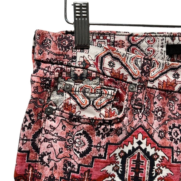 7 For All Mankind Ankle Skinny Olympia Mosaic Print Jeans Size 27 - Picture 8 of 15